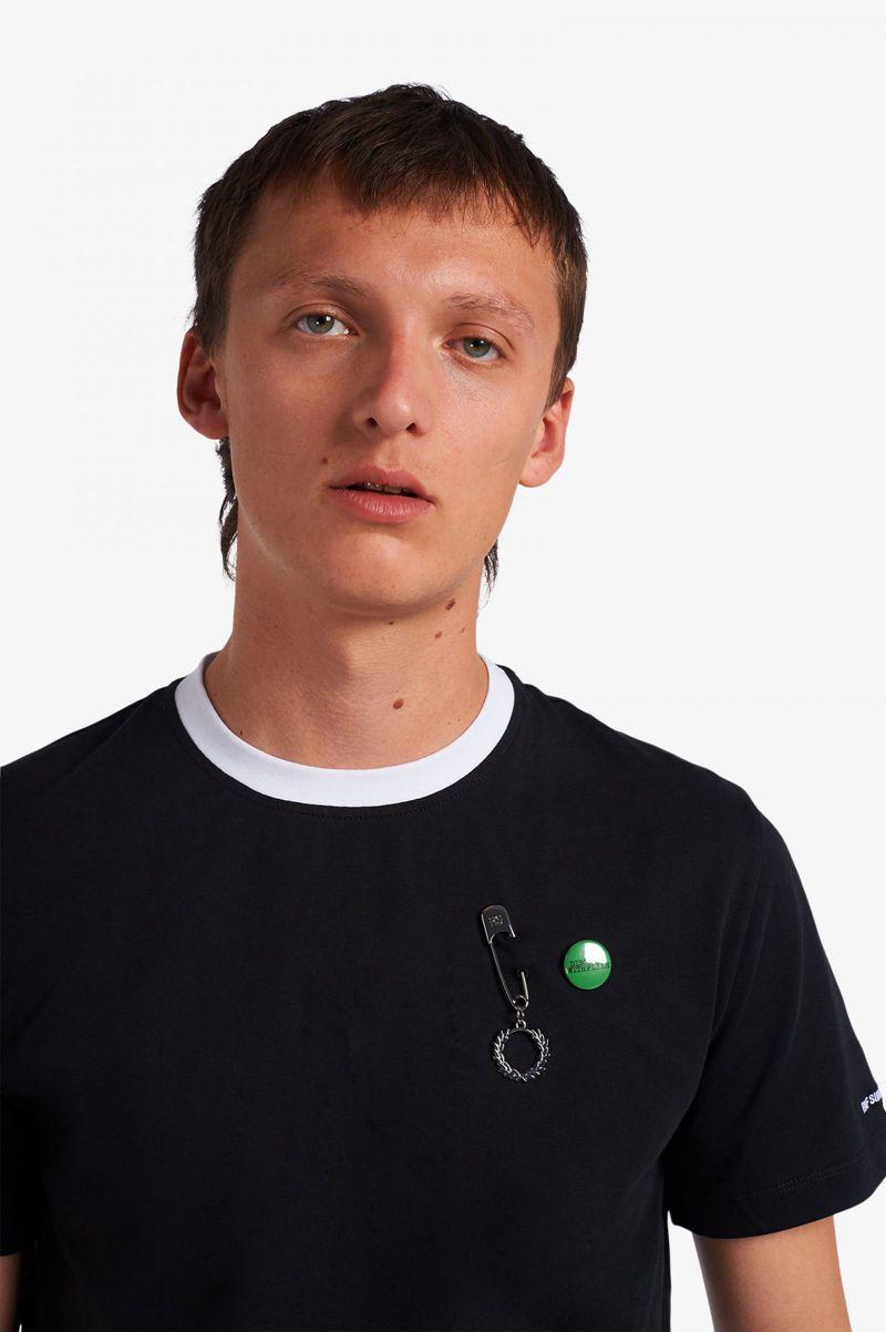 Black Fred Perry SM1949 Men's T Shirts | PH 1757QMAZ